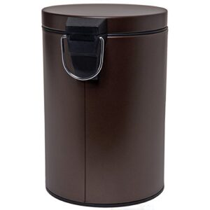 homebasix lyp0701 small step round trash can, 7-liter, 1.8 gallon venetian bronze