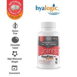 Hyalogic Pro Advanced HyaFlex for Dogs – Amazing Joint Support Supplement for Your Buddy – 30 Beef Flavored Wafers - Dog Joint Supplement w/Hyaluronic Acid, Glucosamine, MSM & Cynatine (30 Tablets)