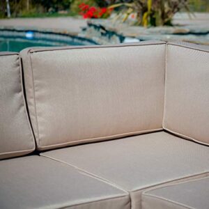 Christopher Knight Home Santa Cruz Outdoor Wicker Sectional Sofa Set with Water Resistant Cushions, 6-Pcs Set, Brown