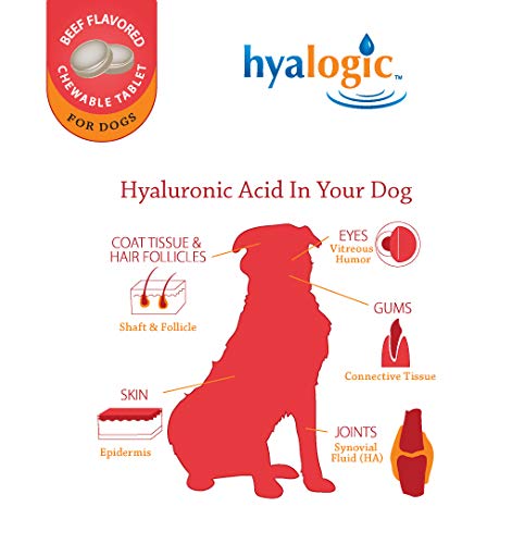 Hyalogic Pro Advanced HyaFlex for Dogs – Amazing Joint Support Supplement for Your Buddy – 30 Beef Flavored Wafers - Dog Joint Supplement w/Hyaluronic Acid, Glucosamine, MSM & Cynatine (30 Tablets)