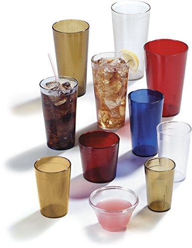 Carlisle FoodService Products Stackable Tumbler with Pebbled Exterior for Restaurants, Cafeterias, And Fast Food, Plastic, 12 Ounces, Clear, (Pack of 24)