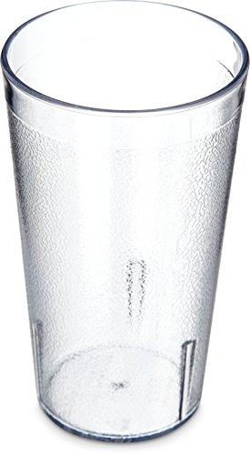 Carlisle FoodService Products Stackable Tumbler with Pebbled Exterior for Restaurants, Cafeterias, And Fast Food, Plastic, 12 Ounces, Clear, (Pack of 24)