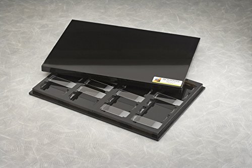 IBI Scientific AT-24 Acrylic Immunohistochemistry Staining Tray with Black Lid, 15" Length x 10-1/2" Width x 1" Height, 24 Slide