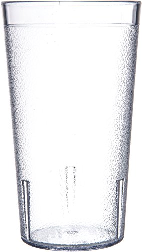 Carlisle FoodService Products Stackable Tumbler with Pebbled Exterior for Restaurants, Cafeterias, And Fast Food, Plastic, 12 Ounces, Clear, (Pack of 24)