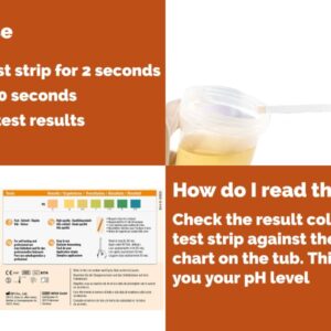 One Step pH Urine Test Strips, 100 Strips, Testing Alkaline & Acidity Levels in The Body, Track & Monitor Your pH Level Using Urine, Highly Accurate Results in 60 Seconds