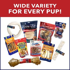 Pet Factory 100% Made in USA Beefhide 6-7" Assorted (Bones & Rolls) Dog Chew Treats - Natural Flavor, 10 Count/1 Pack