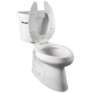 BEMIS 955SSCT 047 Commercial Heavy Duty Open Front Toilet Seat without Cover will Never Loosen & Reduce Call-backs, Round, Plastic, Black