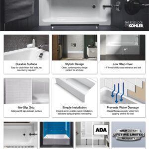 KOHLER Bellwether 60" x 30" alcove bath with integral apron and right-hand drain