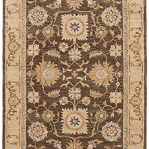 SAFAVIEH Anatolia Collection Area Rug - 6' x 9', Brown & Taupe, Handmade Traditional Oriental Wool, Ideal for High Traffic Areas in Living Room, Bedroom (AN556C)