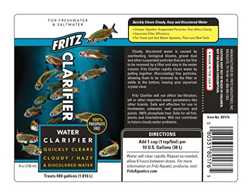 Fritz Aquatics 80176 Fritz Water Clarifier for Fresh and Salt Water Aquariums, 8-Ounce