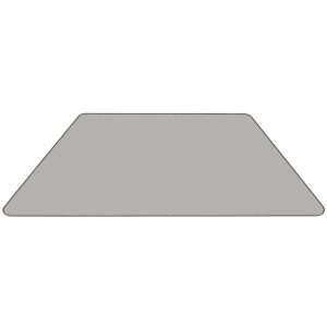 Flash Furniture Wren 29''W x 57''L Trapezoid Grey HP Laminate Activity Table - Standard Height Adjustable Legs