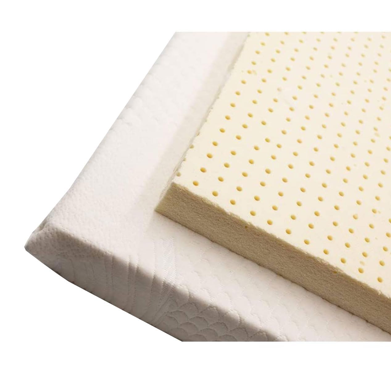 ORGANIC TEXTILES Organic Latex Mattress Topper with Cotton Cover - Made in USA (2 Inches Queen, Soft)