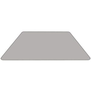 Flash Furniture Wren 29''W x 57''L Trapezoid Grey Thermal Laminate Activity Table - Standard Height Adjustable Legs