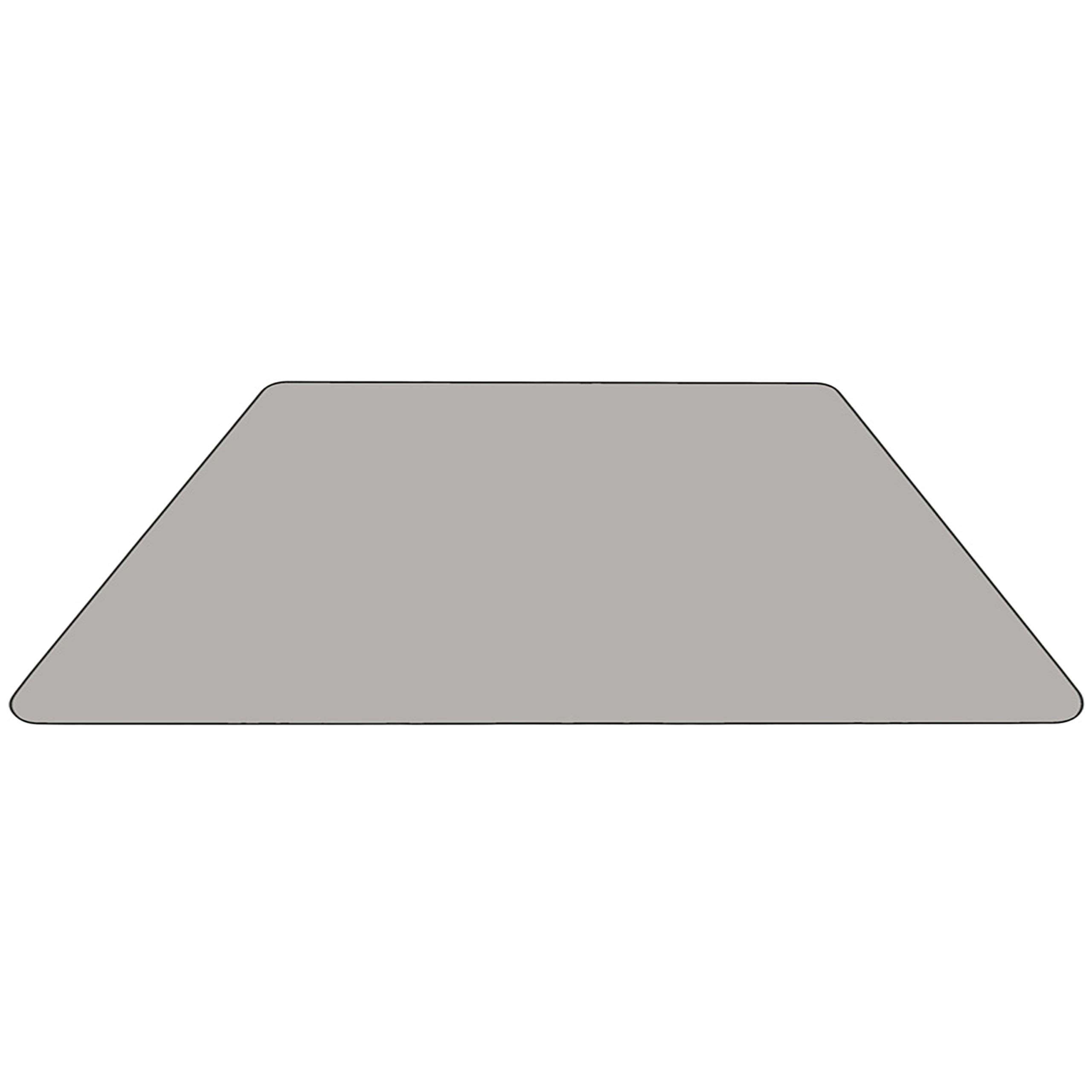 Flash Furniture Wren 22.5''W x 45''L Trapezoid Grey HP Laminate Activity Table - Standard Height Adjustable Legs