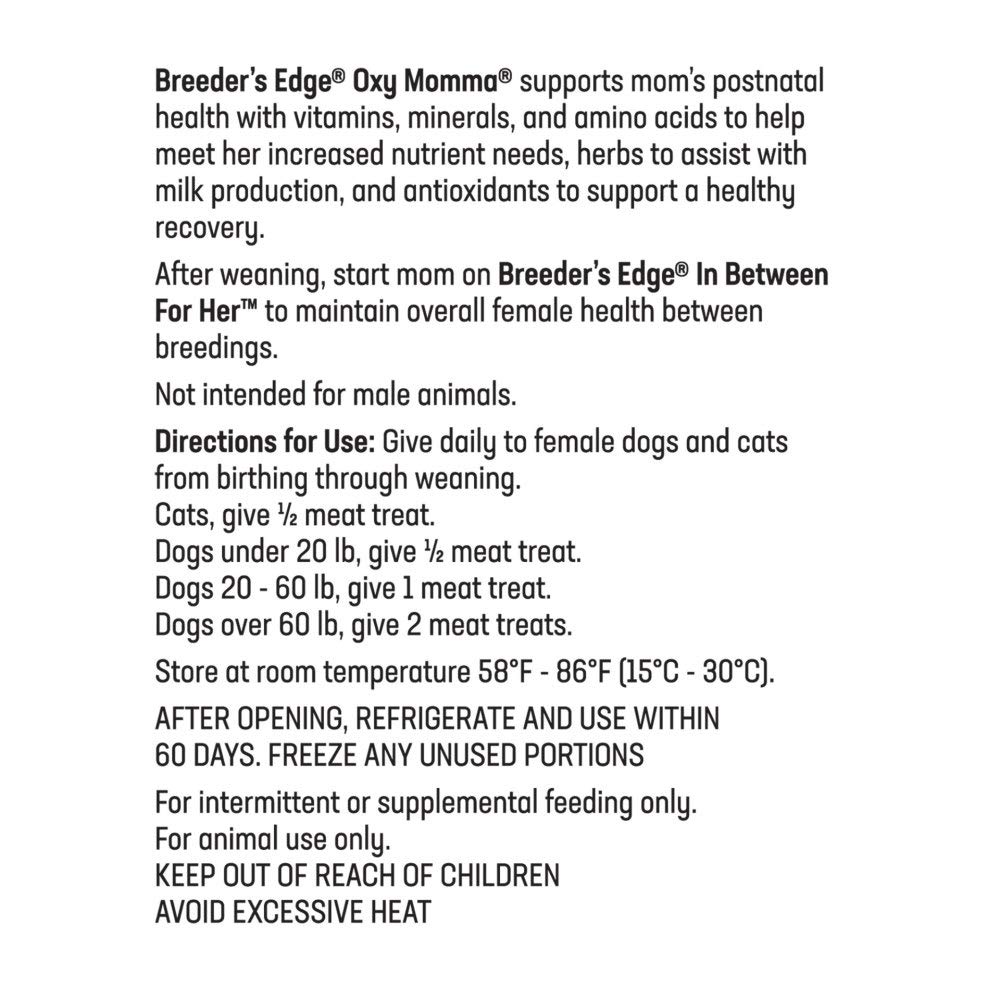 Revival Animal Health Breeder's Edge Oxy Momma- Nursing & Recovery Supplement- 40ct Meat Treats (Packaging May Vary)