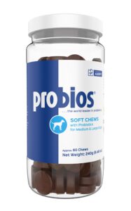 probios for dogs soft chews - probiotics for dogs - 240g - dog digestive support - reduces discomfort - easy to administer - all-natural ingredients