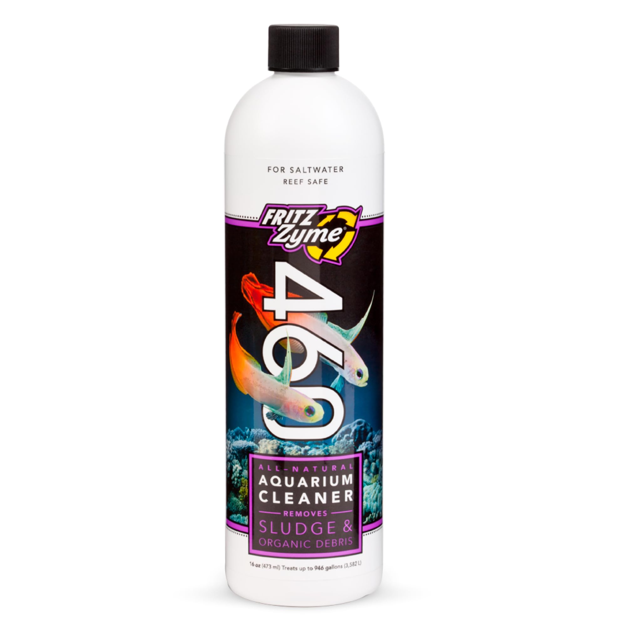 Fritz Aquatics 83370 FritzZyme 460 Biological Conditioner for Salt Water Aquariums, 16-Ounce