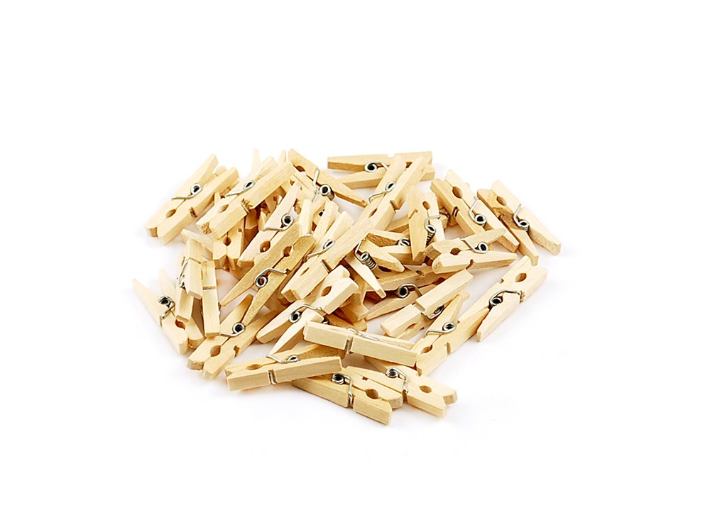 Krafty Kids Round Craftwood Mini Clothespins Natural, 1.19in, 40-Piece