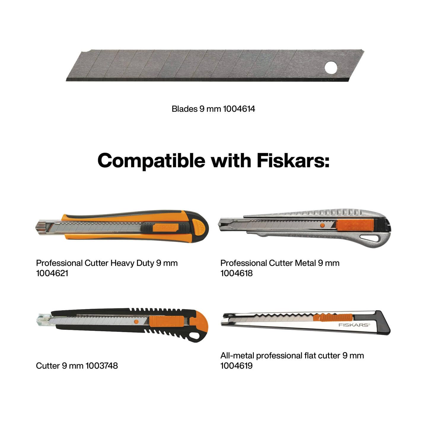 Fiskars All Metal Professional Flat Cutter 9 mm, Orange/Metal, 1004619