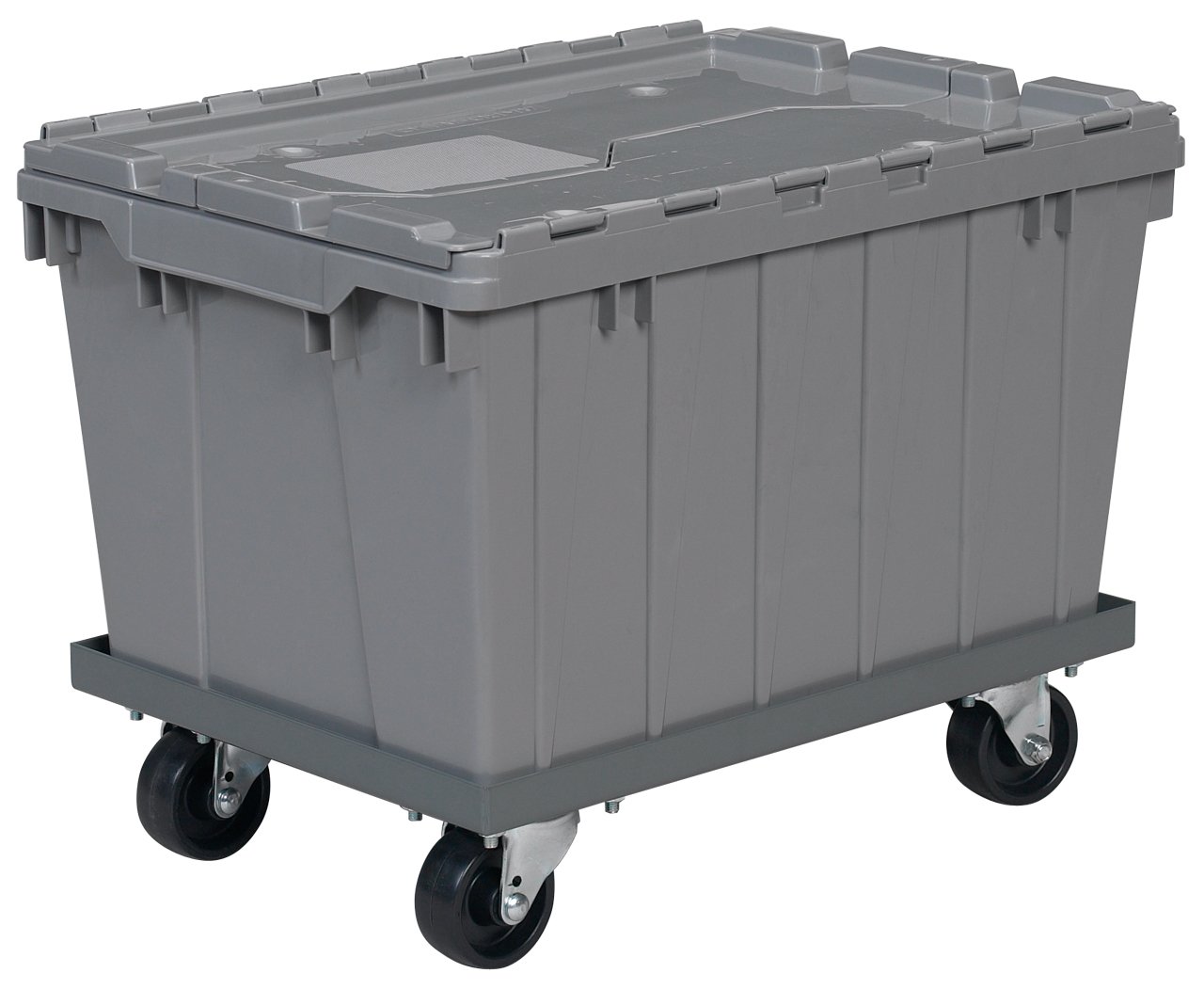 Akro-Mils RU843HR1420 Powder Coated Steel Panel 4-Wheel Dolly for 39085, 39120, 39170 or 66486 Attached Lid Containers, Grey