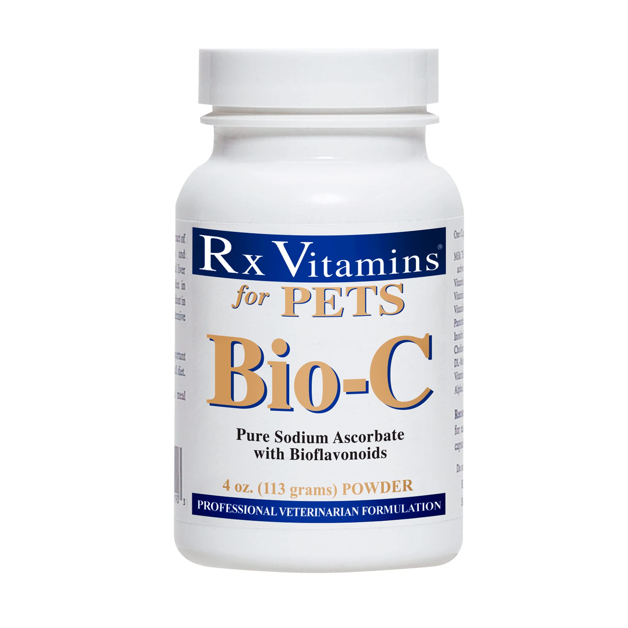 Rx Vitamins Bio-C Vitamin C Immune Support for Pets - Powdered Vitamin C for Dogs and Cats - Pure Vitamin C Powder Antioxidants for Pets - Vitamins for Dogs - Cat Supplements - 4 oz.