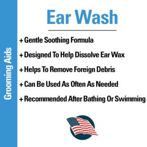 Vet Classics Ear Wash Liquid Formula for Dogs & Cats – Pet Ear Wash Formula Cleans Dog, Cat Ear Canals – Includes Aloe, Tea Tree Oil – Helps Remove Pet Ear Wax, Dirt, Debris – 4 Oz.