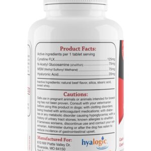 Hyalogic Pro Advanced HyaFlex for Dogs – Amazing Joint Support Supplement for Your Buddy – 30 Beef Flavored Wafers - Dog Joint Supplement w/Hyaluronic Acid, Glucosamine, MSM & Cynatine (30 Tablets)