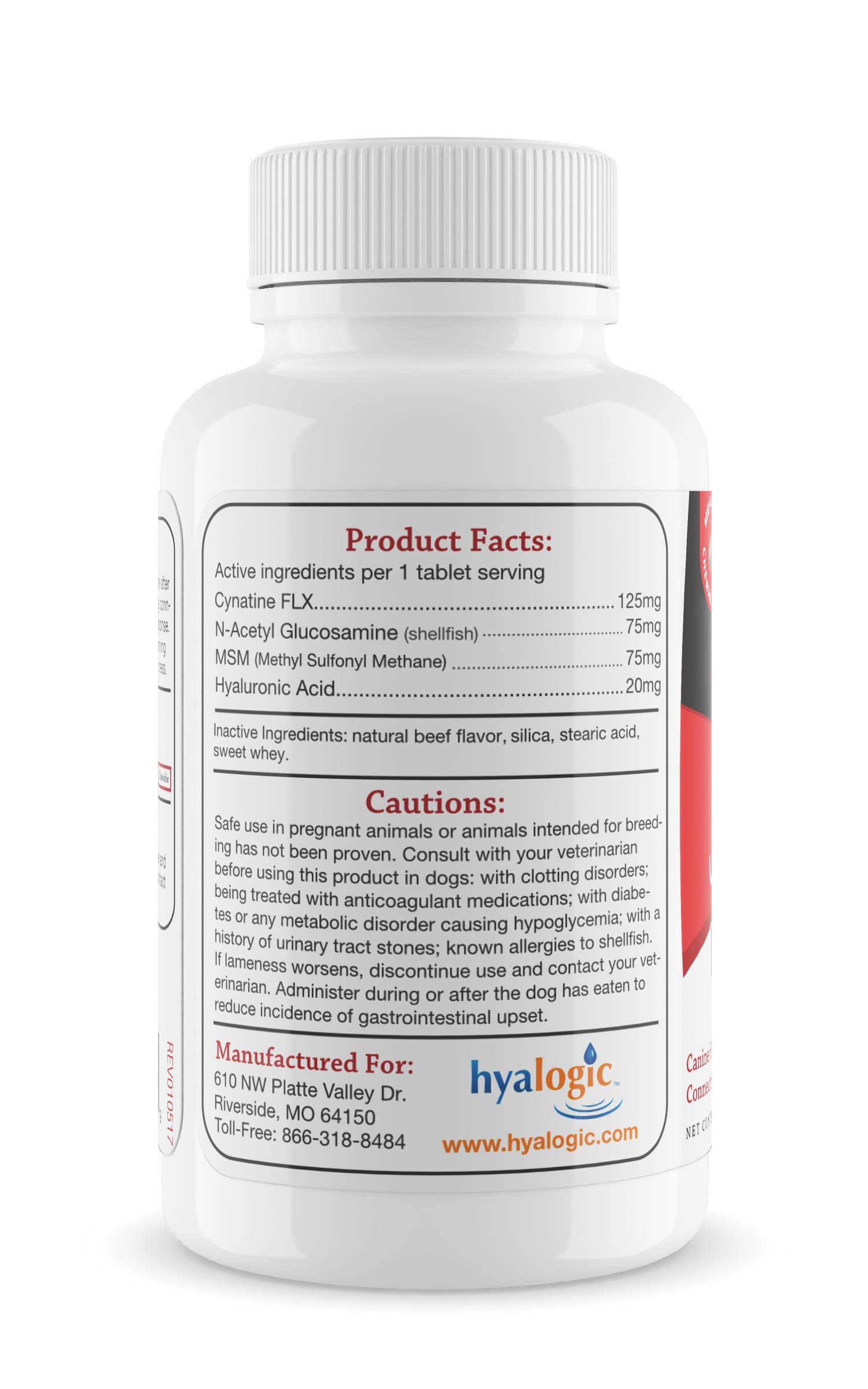 Hyalogic Pro Advanced HyaFlex for Dogs – Amazing Joint Support Supplement for Your Buddy – 30 Beef Flavored Wafers - Dog Joint Supplement w/Hyaluronic Acid, Glucosamine, MSM & Cynatine (30 Tablets)