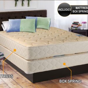 Dreamy Classic Full Size (54"x75"x9") Mattress and Box Spring Set - Fully Assembled, Orthopedic, Good for Your Back, by Dream Solutions USA