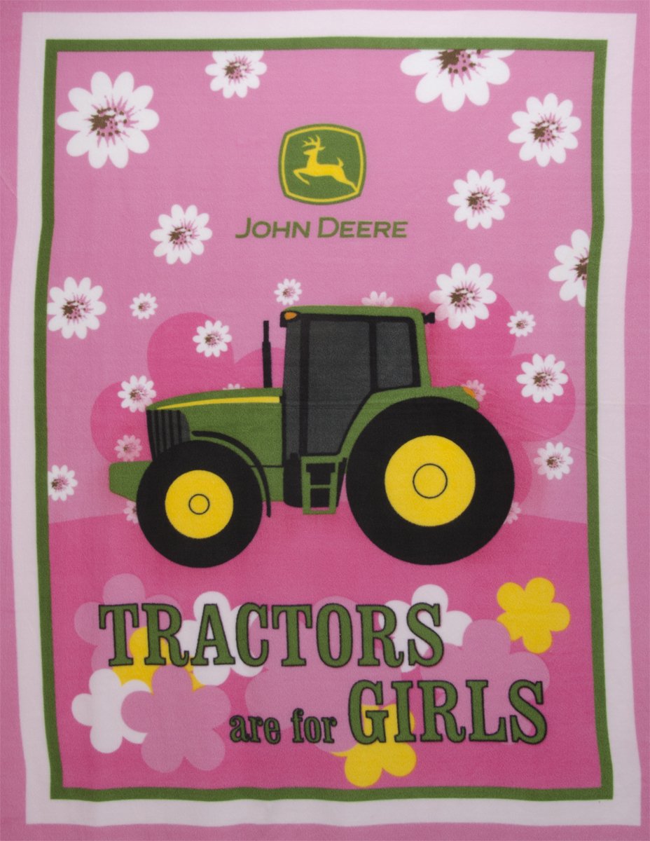 Springs Creative Fabrics John Deere Fleece 59/60' Wide 100% Polyester 9yd D/R John Deere Tractors are for Girls