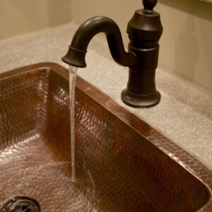 Premier Copper Products LREC19DB 19-Inch Hammered Copper Bathroom Sink, Oil Rubbed Bronze