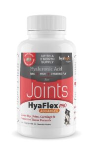 hyalogic pro advanced hyaflex for dogs – amazing joint support supplement for your buddy – 30 beef flavored wafers - dog joint supplement w/hyaluronic acid, glucosamine, msm & cynatine (30 tablets)