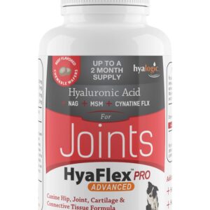 Hyalogic Pro Advanced HyaFlex for Dogs – Amazing Joint Support Supplement for Your Buddy – 30 Beef Flavored Wafers - Dog Joint Supplement w/Hyaluronic Acid, Glucosamine, MSM & Cynatine (30 Tablets)