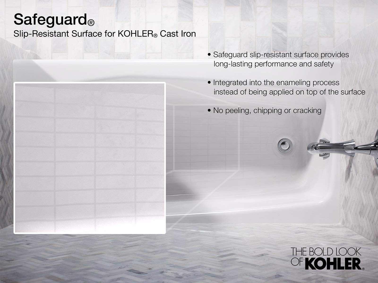 KOHLER Bellwether 60" x 30" alcove bath with integral apron and right-hand drain