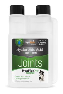 hyalogic hyaflex pro-complete dog joint supplement, canine joint support – hyaluronic acid joint supplement for dogs –w/glucosamine msm supplement 30-60 day supply, cartilage & coat supplement