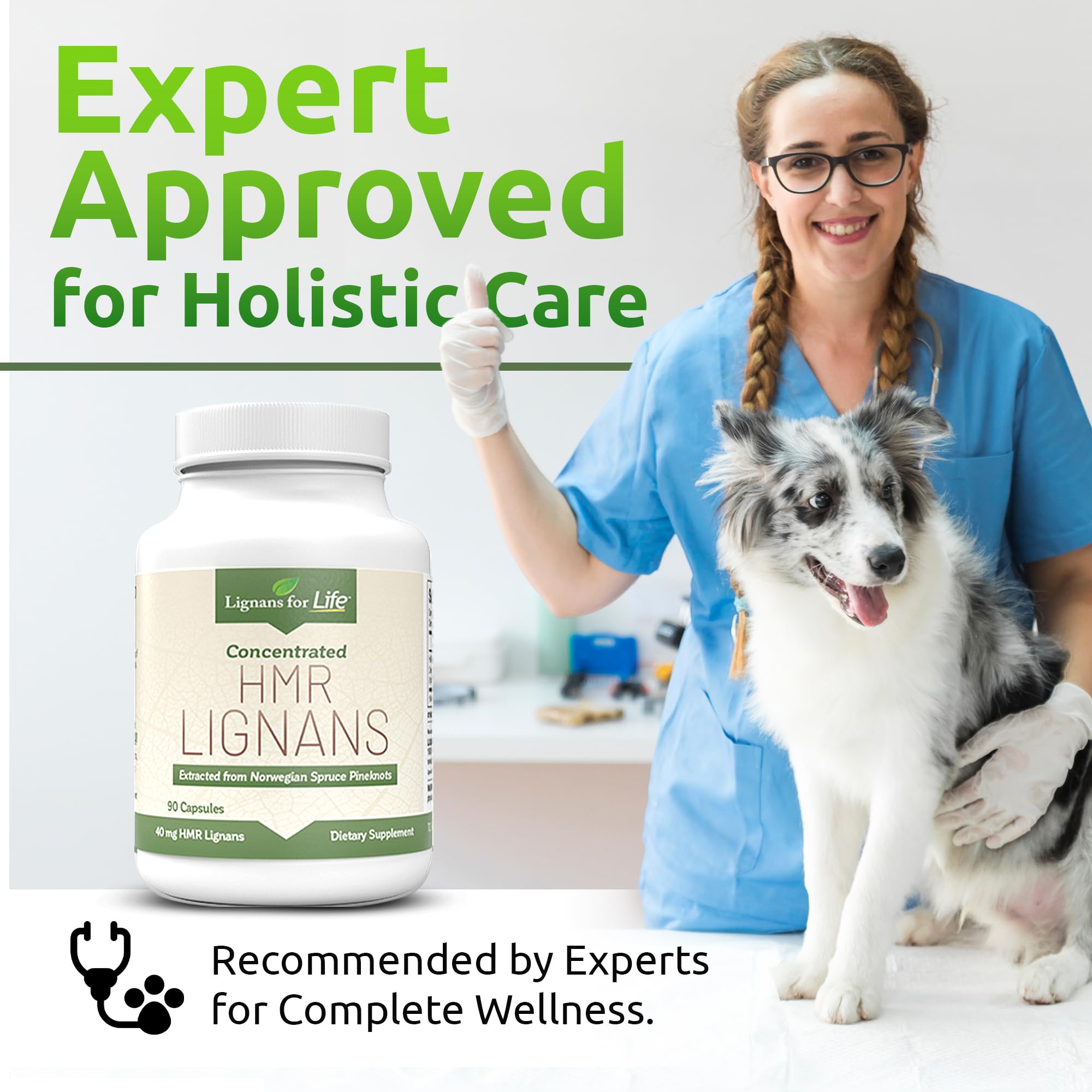 Lignans For Life HMR Lignans for Dogs, 40mg - 90 Capsules, Dog Vitamin for Healthy Pet | Natural Dog Vitamin | Dog Wellness Supplement | Pet Vitamin | Dog Nutritional Supplement - 90 Capsules