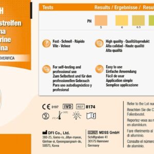 One Step pH Urine Test Strips, 100 Strips, Testing Alkaline & Acidity Levels in The Body, Track & Monitor Your pH Level Using Urine, Highly Accurate Results in 60 Seconds