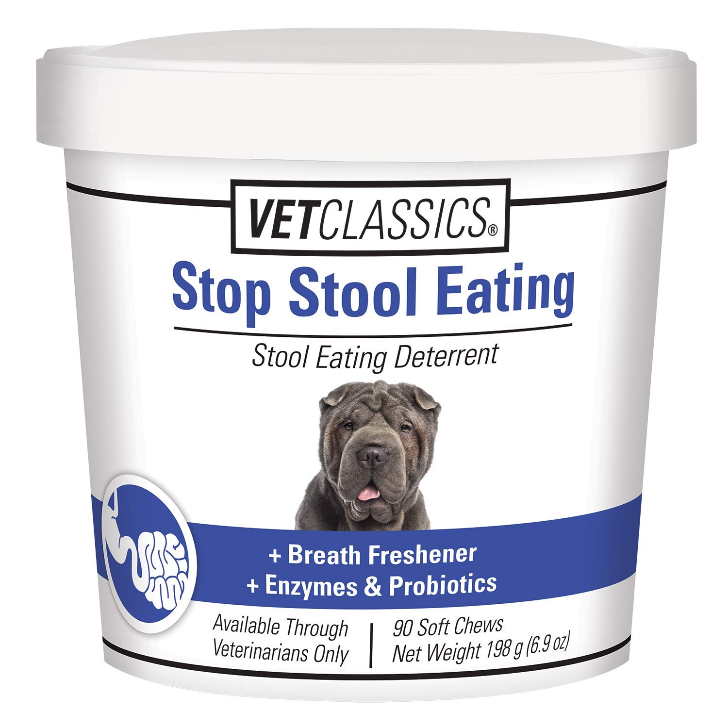 Vet Classics Stop Stool Eating Pet Health Supplement for Dogs – Dog Breath Freshener – Stops Dogs from Eating Stool – Enzymes, Probiotics – 90 Soft Chews