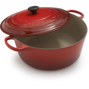 le creuset enameled cast iron signature round dutch oven, 13.25 qt., cerise