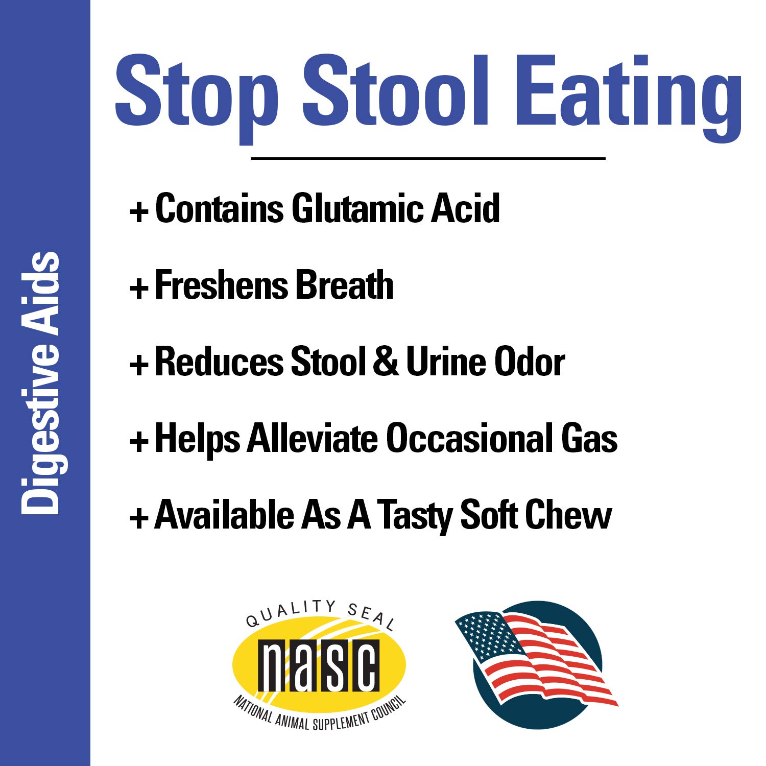 Vet Classics Stop Stool Eating Pet Health Supplement for Dogs – Dog Breath Freshener – Stops Dogs from Eating Stool – Enzymes, Probiotics – 90 Soft Chews