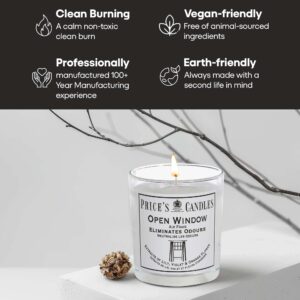 Price's - Open Window Jar Candle - Odour Eliminating Candle - Made with Lily, Violet and Orange Flower Extracts - Clean, Fresh, Quality Fragrance - Long Lasting Scent