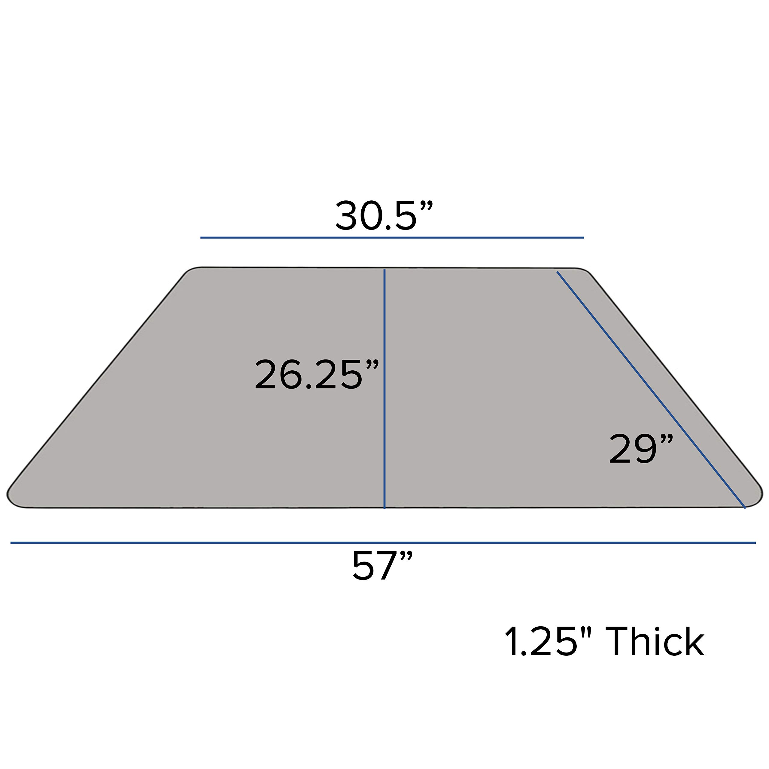 Flash Furniture Wren 29''W x 57''L Trapezoid Grey Thermal Laminate Activity Table - Standard Height Adjustable Legs