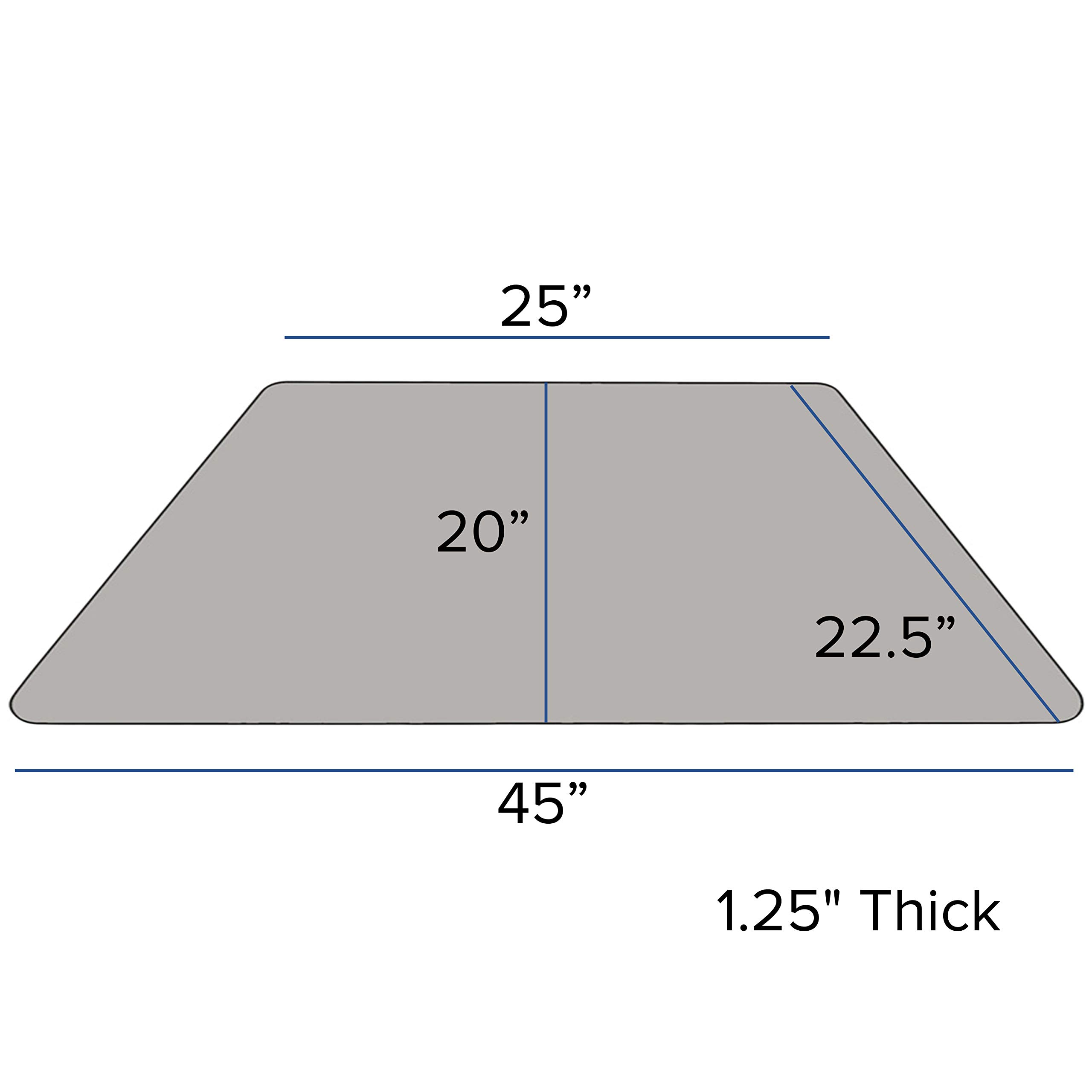 Flash Furniture Wren 22.5''W x 45''L Trapezoid Grey HP Laminate Activity Table - Standard Height Adjustable Legs