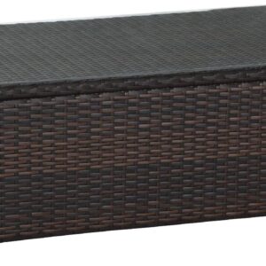 Crosley Furniture Palm Harbor All Weather Rattan Wicker Outdoor Coffee Table for Patio, Deck, Porch, Brown