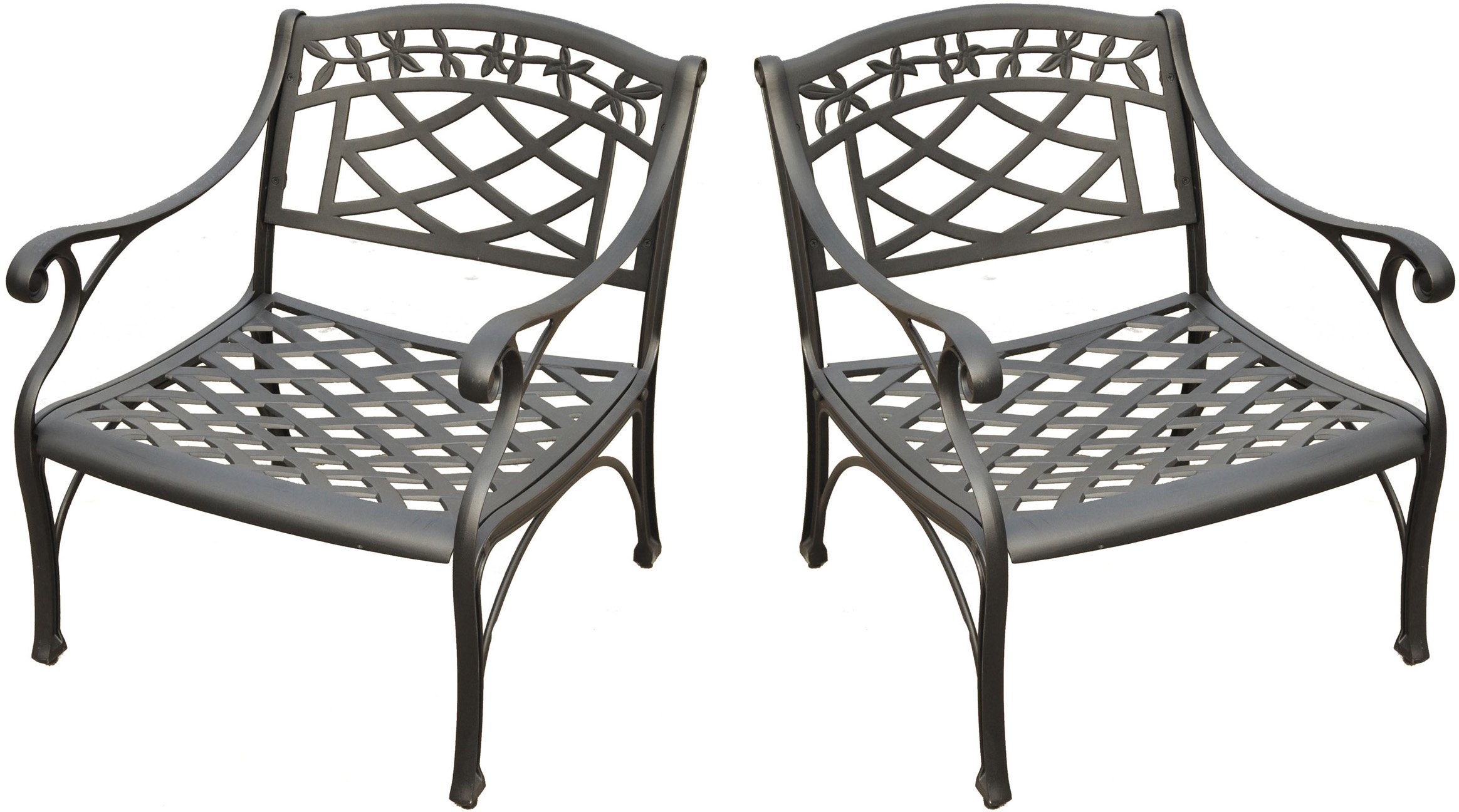 Crosley Furniture Sedona 2-Piece Outdoor Chair Set, Cast Aluminum Patio Chairs for Conversation, Porch, Deck, Black