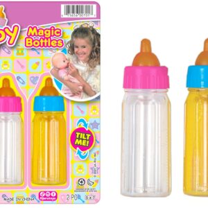 Ja-Ru Magic Baby Doll Bottles Milk Bottle and Juice Bottle, Great Baby Doll Accessories. Set with 2 Bottles. 701-1