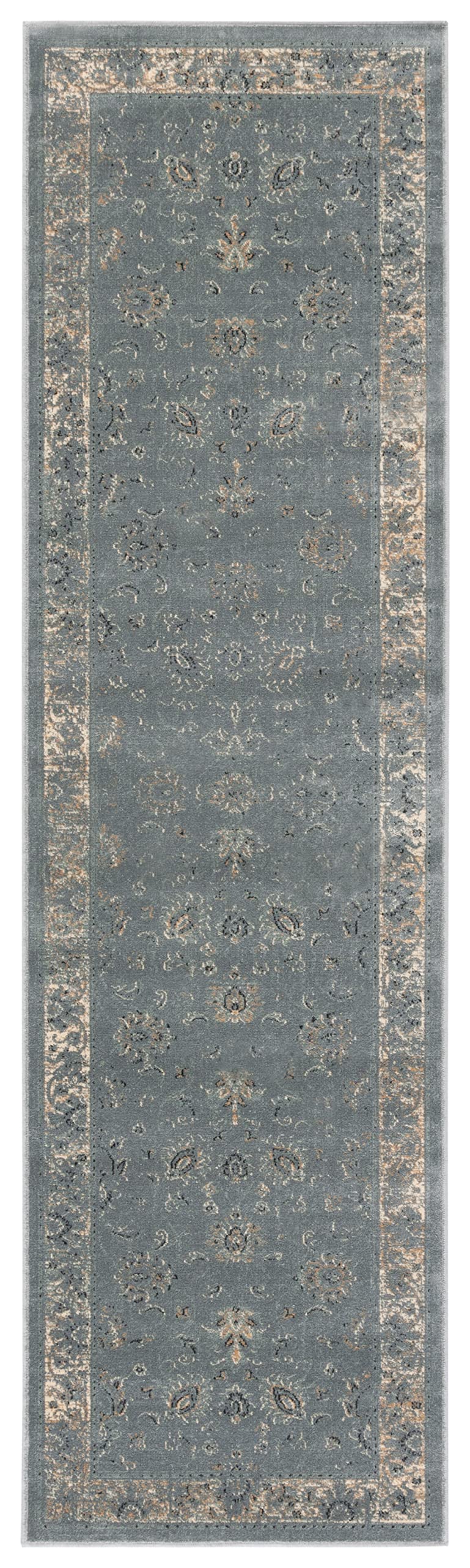 SAFAVIEH Vintage Collection Runner Rug - 2'2" x 6', Soft Anthracite, Oriental Distressed Viscose Design, Ideal for High Traffic Areas in Living Room, Bedroom (VTG117-330)