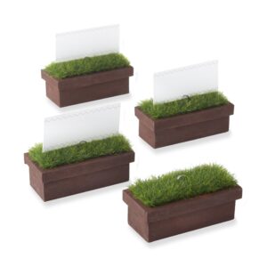 kate aspen set of 4 evergreen window planter place card/photo holder