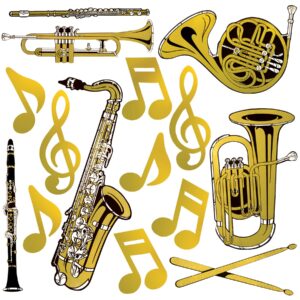 beistle gold foil musical instruments cutouts