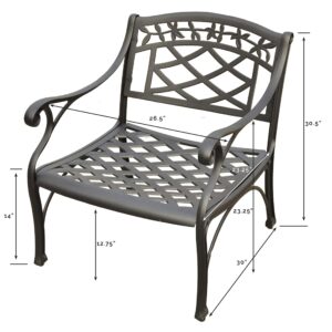 Crosley Furniture Sedona 2-Piece Outdoor Chair Set, Cast Aluminum Patio Chairs for Conversation, Porch, Deck, Black